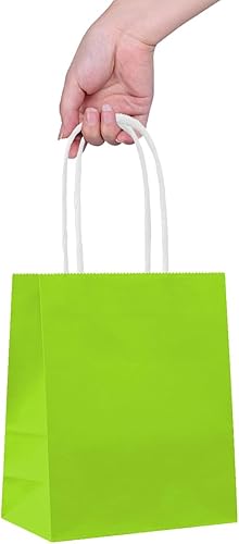 Miniatura 3 de Kiwi - Bolsas de papel kraft verde para fiestas, 5 pulgadas, 1 unidad, perfectas para eventos temáticos de colores y regalos