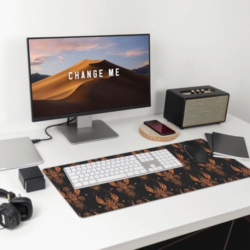 Tapis de souris pour le travail orange style rétro avec base caoutchouc stable - 7