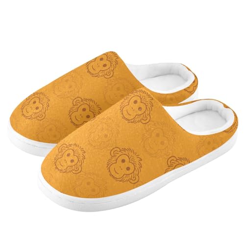 Cute Monkey Orange Mens Womens Slippers Cozy Memory Foam Slippers Slip On Warm House Shoes for Indoor Outdoor Size 16/17 23013174