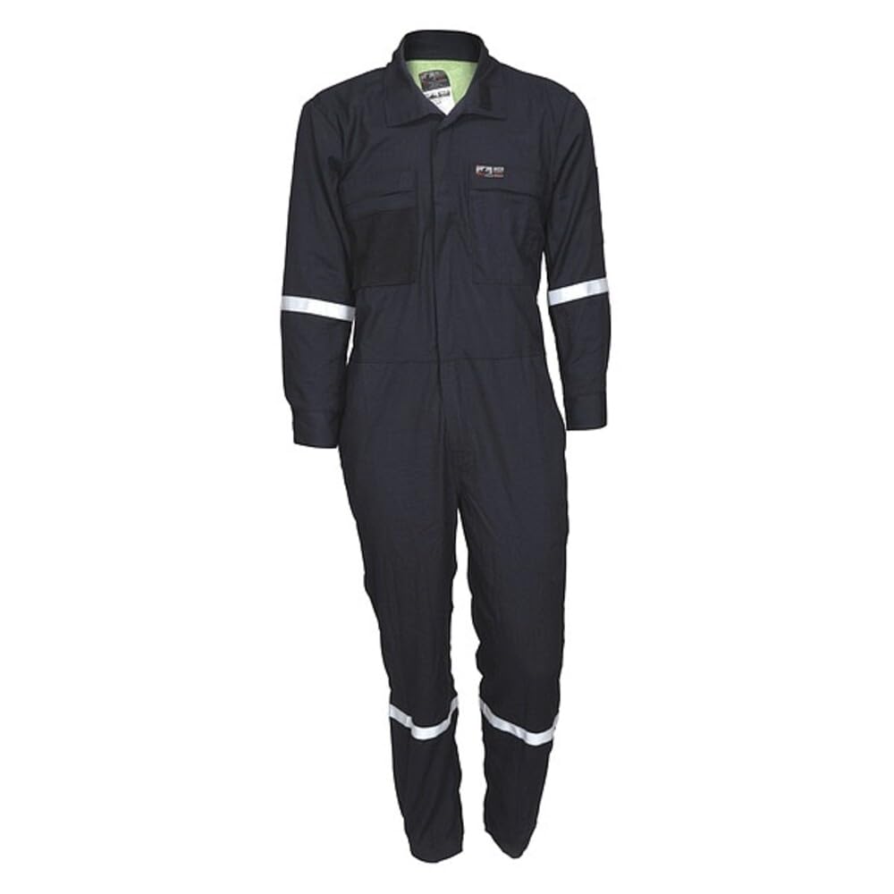 MCR Safety Summit Breeze Flame Resistant FR Long Sleeve Coveralls, 5.5 oz Inherent Blend Work Coveralls, Navy, 56