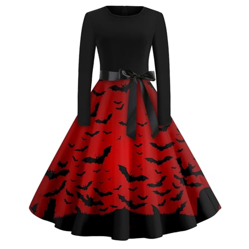 uxxnjfg Gothic Kleid Damen Gruselig Sexy - Halloween Kostüm Damen Elegante Horror Vampir Kostüm Korsett V-Ausschnitt Party Partykleid Vampirkleider...