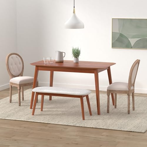 Image of Virabit French Country Dining Chairs Set of 2, Vintage Louis Chairs with Curved Backrest and Beautifully Carved Solid Wood Frame, Farmhouse Dining Chairs for Living Room, Kitchen, Restaurant