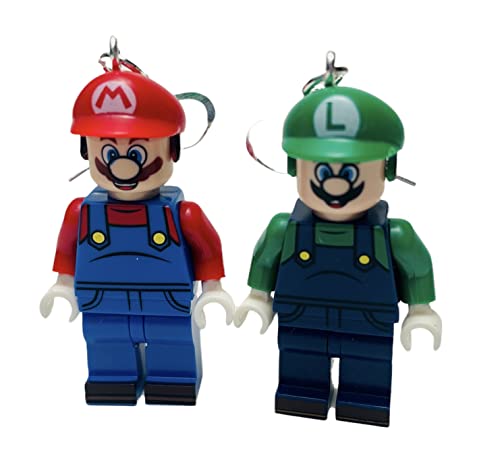 Compatible with Mario Bros Earrings w Sterling Silver Hooks Handmade Brothers Luigi