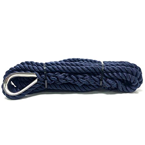 Ligne d'amarrage bleue 16 mm x 8 m amarre pour bateau
