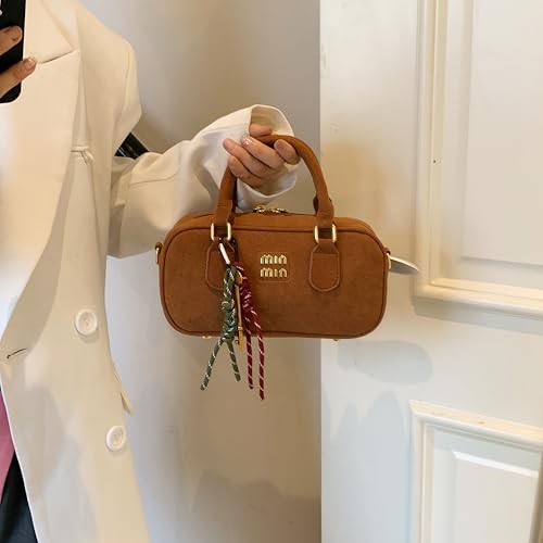 Women's Bucket Crossbody Bag, Brown PU Leather, Gold Hardware, Adjustable Strap, purses for women2