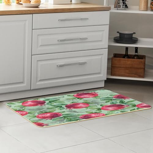 Alfombrillas de cocina VAPOKF a rayas con cerezas pack de 2 lavables y absorbentes 7