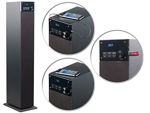 Sound Tower Auvisio Standlautsprecher: 2.1 Multiroom Lautsprecher mit WLAN und Bluetooth