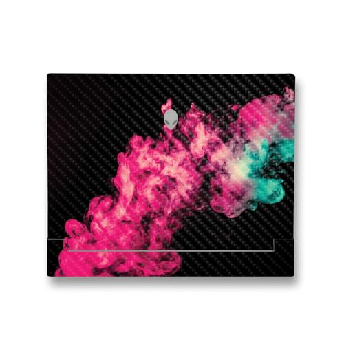 Image of MightySkins Carbon Fiber Skin Compatible With Alienware X14 R2 (2023) Full Wrap Kit - Magenta Smoke | Protective, Durable Textured Carbon Fiber Finish | Easy To Apply & Change Styles | Made in the USA