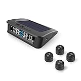 ZEEPIN TPMS Solar Power Universal, Wireless Tire Pressure Monitoring System with 4 DIY Sensors,...