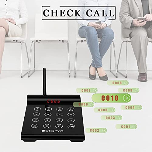 Retekess Td164 Restaurant Pager System,Buzzers For Restaurant Long Range,2624Ft,Touch Screen,Set Keyboard Mute,10 Pagers For Food Truck,Barbecue,Pet Clinic,Store #TOP3