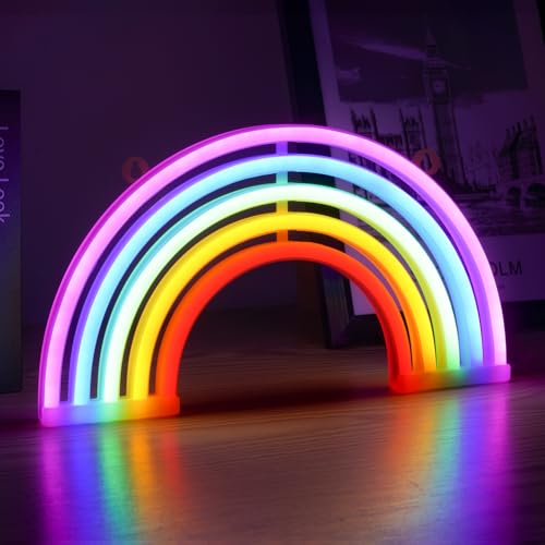 AOOTE Regenbogen Neon Light,LED Regenbogen Neonlichter,USB und Batterie...