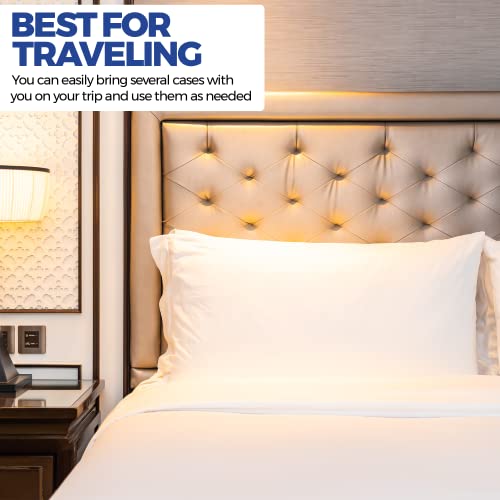 Disposable Pillowcases (Pack of 40) – White, 21\" x 30\" (Tissue/Poly) Single-Use Pillow Covers – Medical Paper Supplies -Protects Against Stains and Spills Ambulance Services. Use for Travel - Thumbnail 4