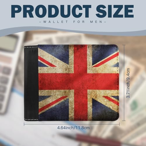 Vintage British Flag Wallet Foldable Patriotic Leather Purse with Card Cash Holder for Men Women Travel Gift4