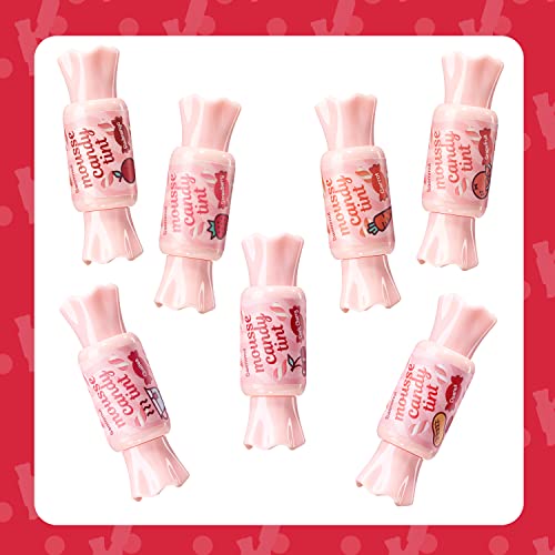 Thesaem Saemmul Mousse Candy Tint #2 Strawberry Mousse - High Pigment Matte Finish Long Lasting Lip Stain With Honey Extracts To Hydrate Lips - Weightless & Smudge-Proof, 0.3 Fl.oz. #TOP6