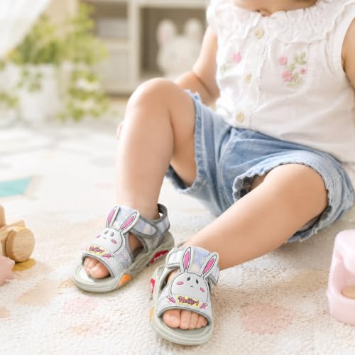 Image of Kids Sports Sandals Lightweight Breathable Anti Slip Comfortable Velcro Footwear for Boys and Girls