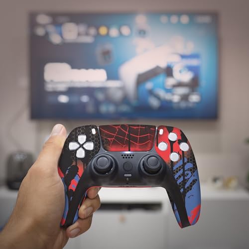 Image of Web Slingeer Custom PS-5 Controller Wireless compatible with Play-Station 5 Console by BCB Controllers | Proudly Customized in USA with Permanent HYDRODIP Printing(NOT JUST A SKIN)(MODDED)