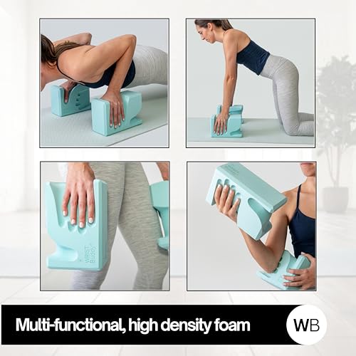 Image of WRISTBuddy Hand-Shaped Ergonomic Yoga Blocks for Optimal Wrist Support During Yoga, Pilates, Pushups, Planks, and Handstands - Patented Non Slip Blocks for Enhanced Stability and Comfort.