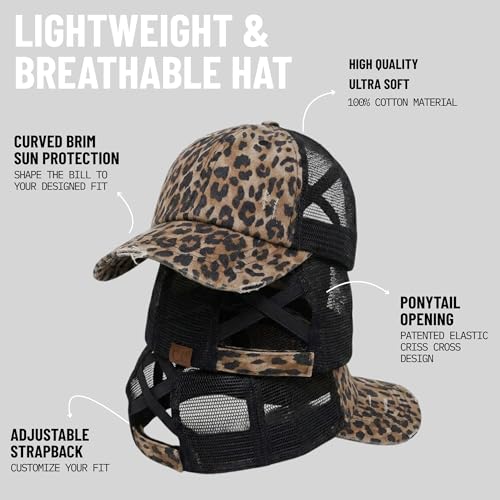 Image of Funky Junque Womens Baseball Cap Dad Hat Ponytail Messy Bun Trucker Ponycap