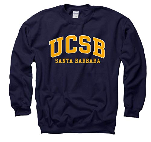 Campus Colors Adult Arch & Logo Soft Style Gameday Crewneck Sweatshirt (UCSB Gauchos - Blue, Medium)