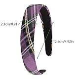 2 Pcs Purple Hair Accessories for Girls, Fabric Headband Women Tartan Headbands Red Hairbands for Women Girls - Image 2