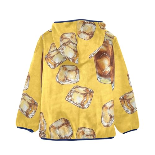 Iced Coffee with Ice Cubes Girls Fleece Jacket Girls Fall Jacket Girls Zip Up Hoodie Girls Sherpa Jacket 2-10T2