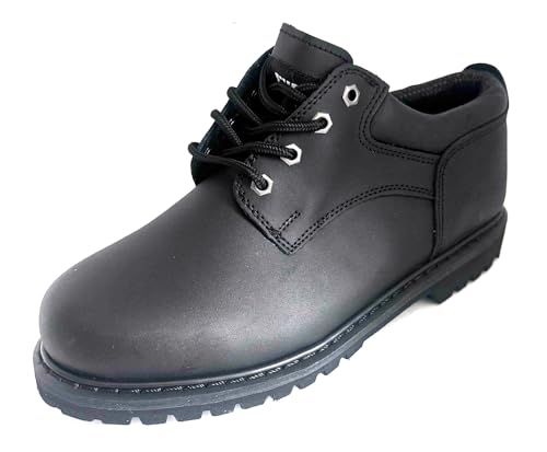 Men's Work Boots Black Leather 4
