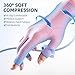Happymart 2 Pairs Arthritis Gloves for Women for Pain, Compression Gloves for Carpal Tunnel Relief, Rheumatoid Osteoarthritis, Fingerless Gloves for Women and Men, Typing (Pink, Medium)