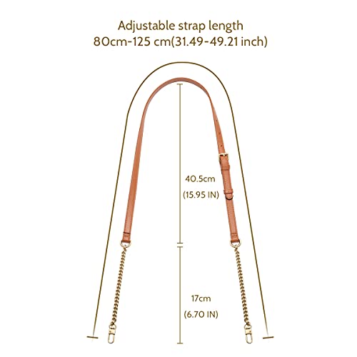 Laorentou Women's Leather Adjustable Chain Straps For Crossbody Bag Shoulder Purse Replacement Straps For Satchel Handbags #TOP1