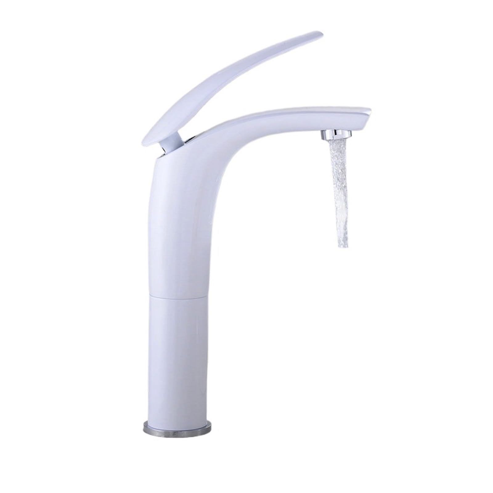 CVFRDD Copper Waterfall Basin Faucet, Hot Cold Mixer Basin Sink Tap, Black White Bathroom Mixer Crane Home Hardware(C High White)