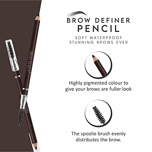 Swiss Beauty Eyebrow Definer Pencil with Spoolie | Smudge proof, Waterproof and Pigmented Eyebrow pencil |Shade - Coco… - Image 6