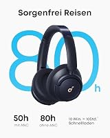 soundcore by Anker Q30 Bluetooth Kopfhörer, Hybrid Active Geräuschisolierung, Individuelle Modi, Hi-Res Sound, EQ in App, 40h Akku, bequemer Halt, Verbindung von 2 Geräten (blau) – Ansicht 4