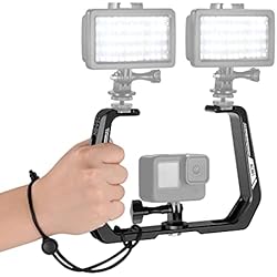Soporte Estabilizador Gopro NEEWER Equipo de Buceo Submarino para Cámara de Acción, Empuñadura en Forma de U Negra con Tornillo de 1/4´´, Zapata Fría, Compatible con GoPro Hero 12 11 10 9 8 7 Hero dji Osmo Action 1 2 3, AC001