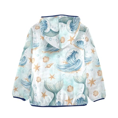 CHIFIGNO Mermaid Tail Boys Zip up Jacket Fleece Jacket for Fall Winter Zip up Hoodie 3T2