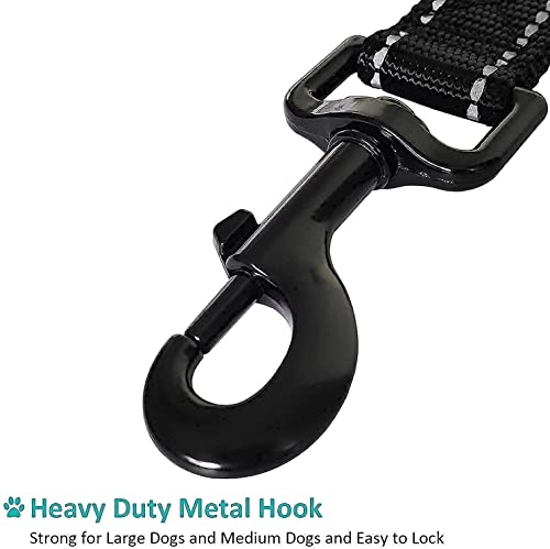 Dog Leash 6Ft Long - Traffic Padded Two Handle - Heavy Duty - Double Handles Lead For Training Control - 2 Handle Nylon Leashes For Large Dogs Or Medium Dogs - Reflective Leash Dual Handle (Black) #TOP2