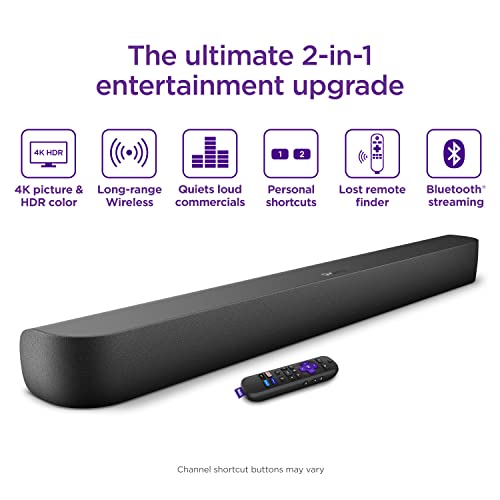 Roku Streambar Pro | 4K/Hd/Hdr Streaming Media Player & Cinematic Sound, All In One, Includes Roku Voice Remote With Headphone Jack For Private Listening, Personal Shortcut Buttons, And Tv Controls #TOP1