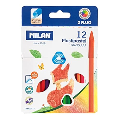Caja 12 Plastipastel triangulares (contiene 2 colores fluo)