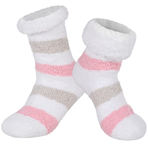 Image of Chassic Sherpa Lined Slipper Socks for Women, Non-Slip Cozy Winter House Socks, Soft Fuzzy Socks, Gifts for Women & Ladies Stocking Stuffers