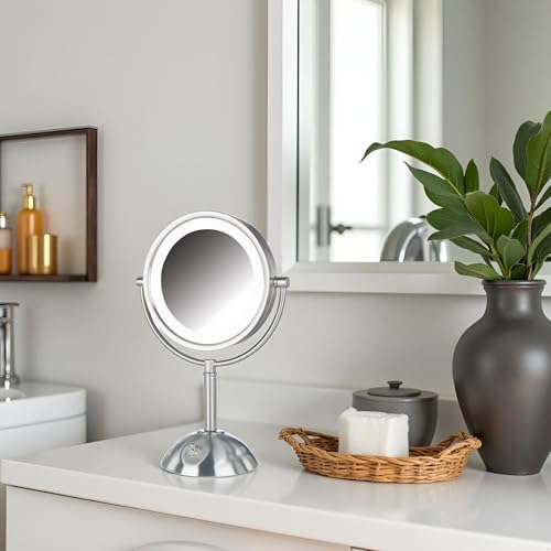Espejo de maquillaje de mesa con luces 8.5 in miniatura 6