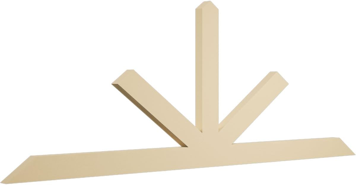 84"W x 31 1/2"H x 2"D x 4"F, 9/12 Pitch, Saratoga Signature Urethane Gable Bracket, Primed Tan