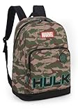 Mochila Escolar de Costas Camuflada Hulk Luxcel Cor:Verde