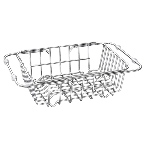 iplusmile Escurridor de Platos Extensible Inoxidable Organizador de Cocina Fregadero Rejilla Platos y Utensilios de Drenaje Multiusos Encimera