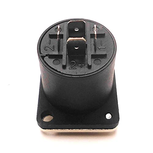 Conector XLR 4 polos metal panel 31x26mm 10 unidades miniatura 3