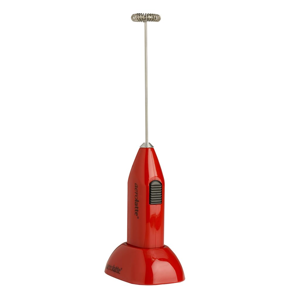Handheld Milk Frother With Stand Red Alst4Rd