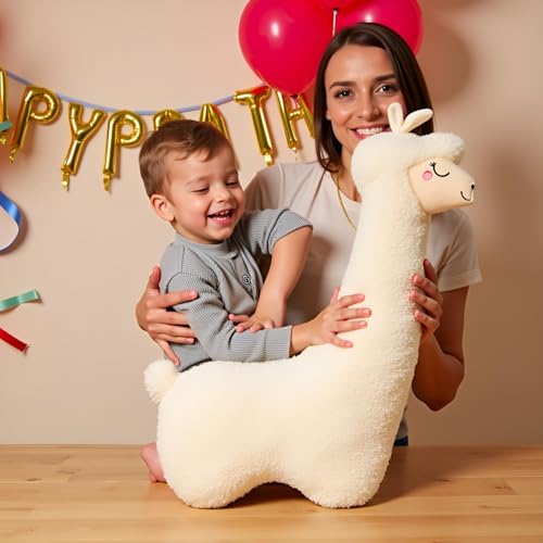 Image of Ryttir 29.5 Inch 15% Chubbier Large Llama Stuffed Animal, Soft Alpaca Plush Toy Body Pillow for Kids & Adults - Ideal Cuddly Gift & Room Decoration