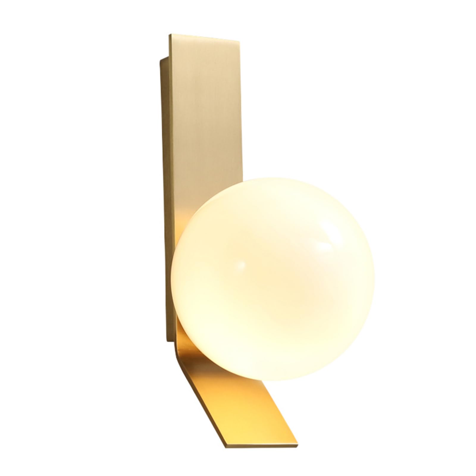 Aplique de Pared Moderno Minimalista con Base de Metal y Pantalla de Vidrio Globo Blanco, Aplique G9 para Dormitorio, Sala de Estar, Pasillo y Cocina (Una esfera)