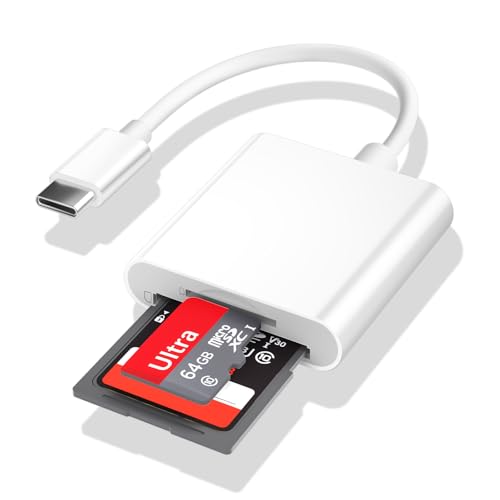 Lector de Tarjetas SD USB C Adaptator Micro SD Card Reader USB C 3.0 Adaptador Tarjetas SD Compatible con Phone 15/16 Pro MAX, Galaxy S24, MacBook Pro/Air etc.