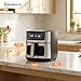 NEWBULIG Air Fryer 6.34QT, Airfryer with Visible Window, 400℉ Fast Heating Air Fryers Oven with Nonstick and Dishwasher-Safe Basket, 8-in-1 Cooking Preset, Timer，Auto-Off, Stainless Steel, Black