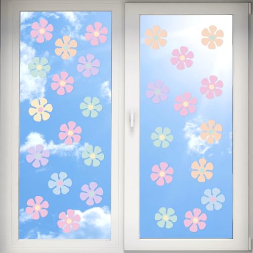 Image of Henoyso 60 Pcs Groovy Party Decorations Retro Flower Daisy Decor,4.33 Inch | vibrant retro colors, waterproof glossy paper, double-sided print, for party wall classroom DIY decor