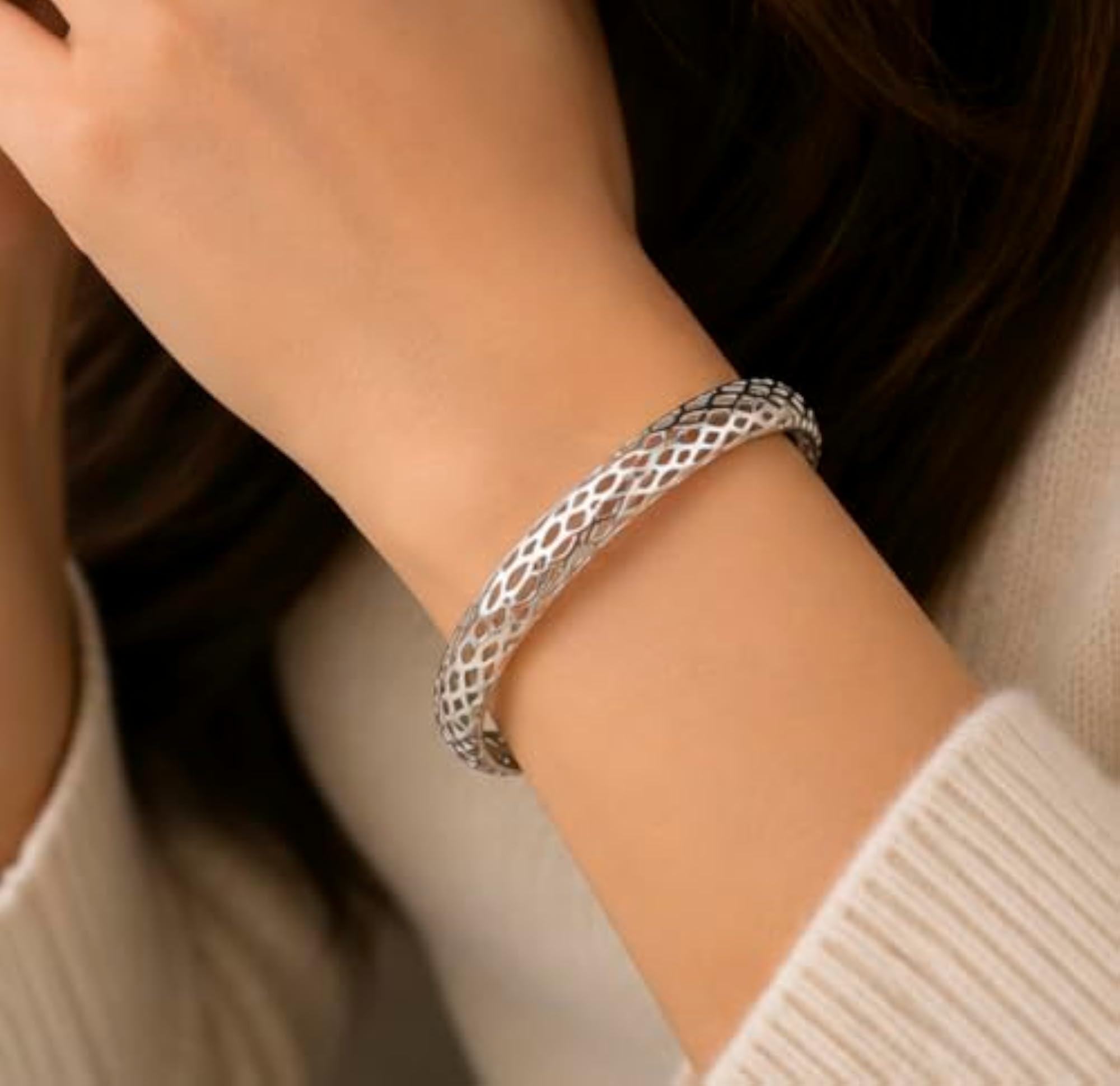 Women's 925 Sterling Silver Rhodium Plated Bracelet