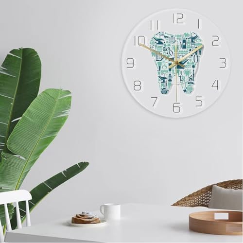 Horloge murale moderne chic en forme de dent décoration haut de gamme - 4